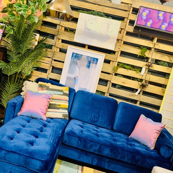Other - Blue velvet sectional. Other - Blue velvet sectional.